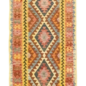 Corredor Tapete Kelim - Oriental - 200 x 99 cm - multicolorido