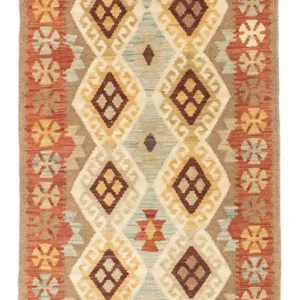 Corredor Tapete Kelim - Oriental - 201 x 78 cm - bege