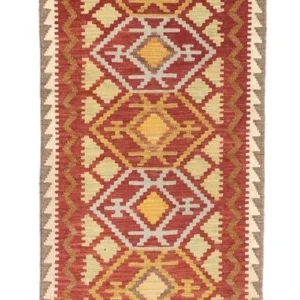 Corredor Tapete Kelim - Oriental - 203 x 67 cm - vermelho