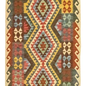 Corredor Tapete Kelim - Oriental - 204 x 103 cm - multicolorido
