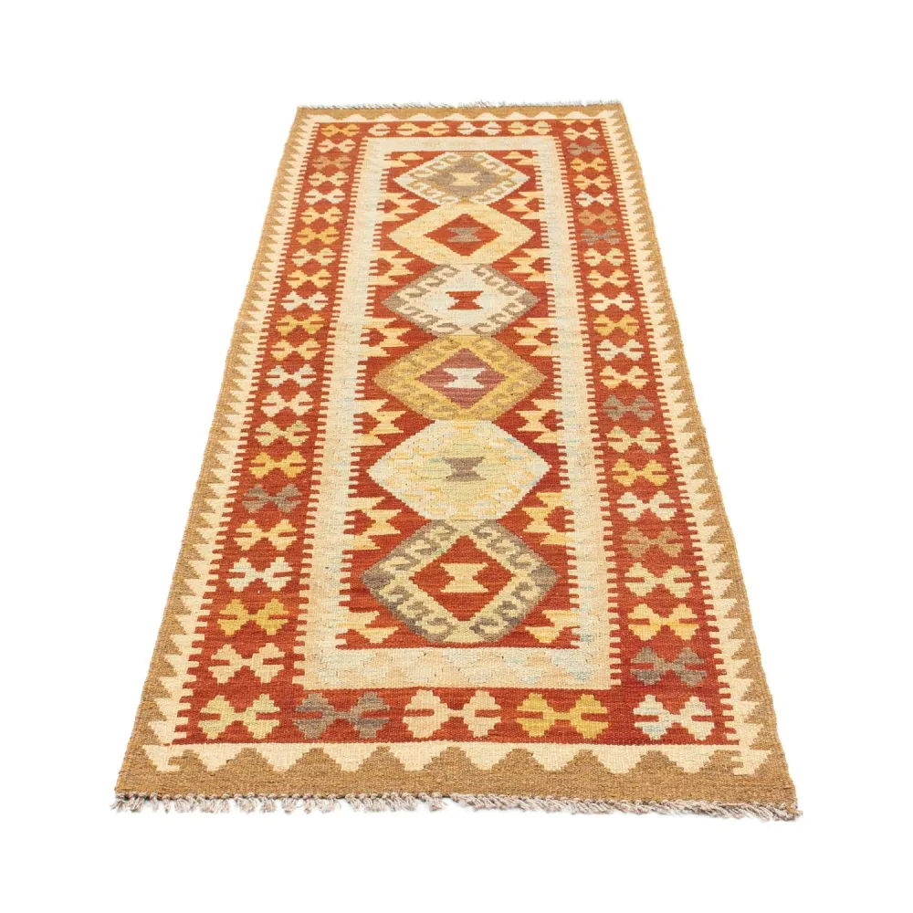 Corredor Tapete Kelim - Oriental - 206 x 71 cm - bege