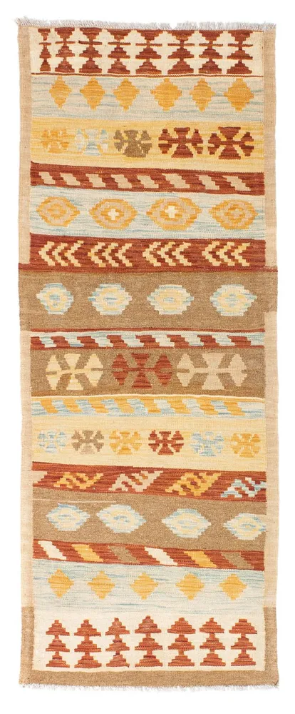 Corredor Tapete Kelim - Oriental - 207 x 77 cm - bege