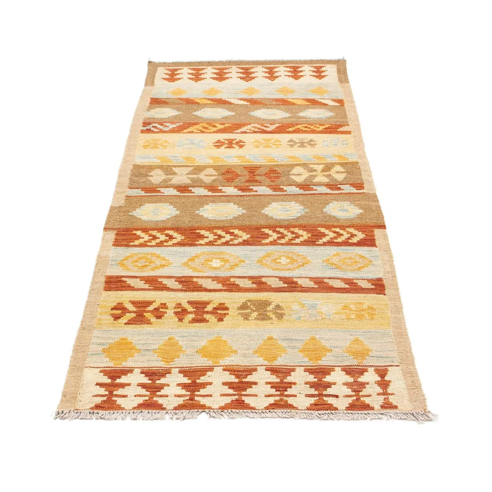 Corredor Tapete Kelim - Oriental - 207 x 77 cm - bege