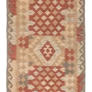 Corredor Tapete Kelim - Oriental - 212 x 79 cm - castanho claro