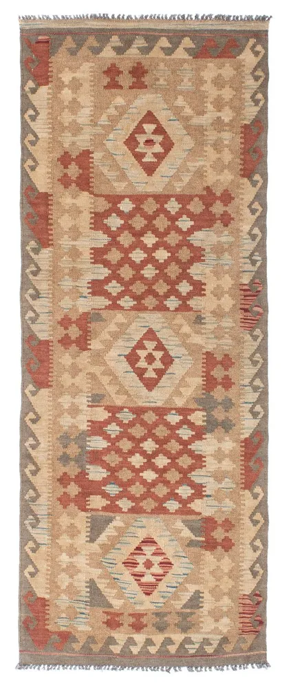 Corredor Tapete Kelim - Oriental - 212 x 79 cm - castanho claro