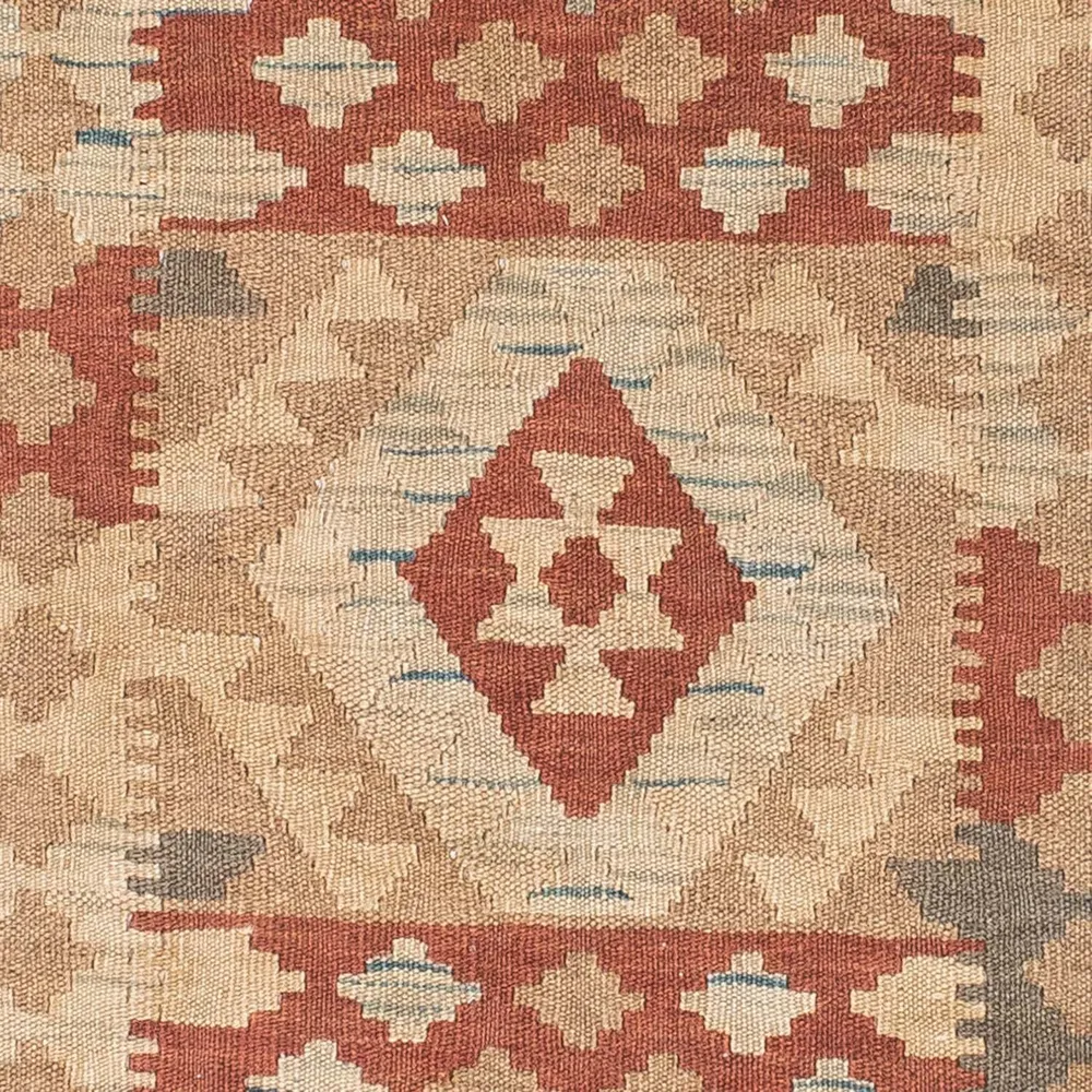 Corredor Tapete Kelim - Oriental - 212 x 79 cm - castanho claro
