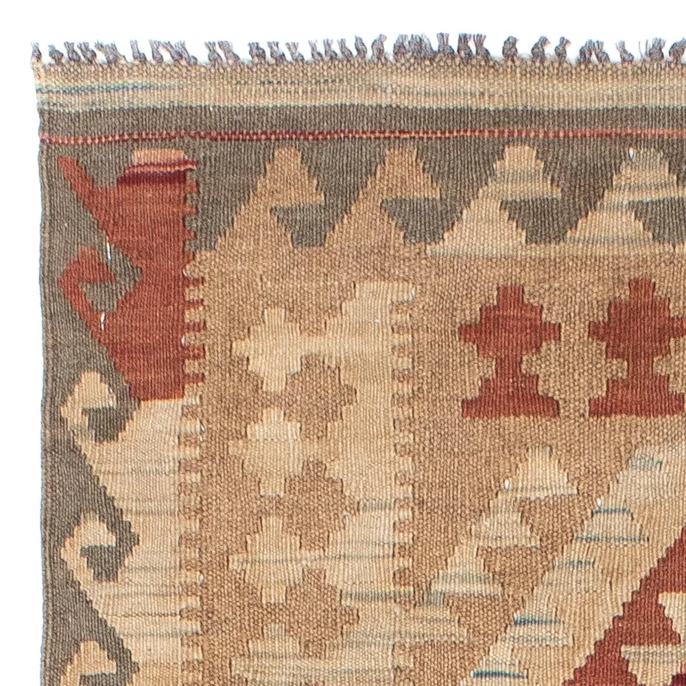 Corredor Tapete Kelim - Oriental - 212 x 79 cm - castanho claro