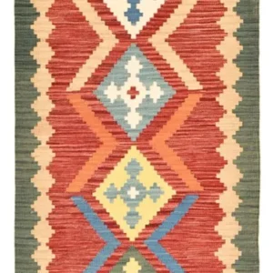 Corredor Tapete Kelim - Oriental - 213 x 84 cm - multicolorido