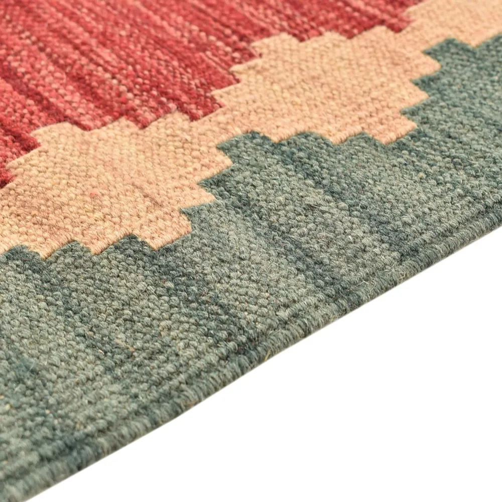 Corredor Tapete Kelim - Oriental - 213 x 84 cm - multicolorido
