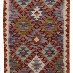 Corredor Tapete Kelim - Splash - 195 x 66 cm - multicolorido