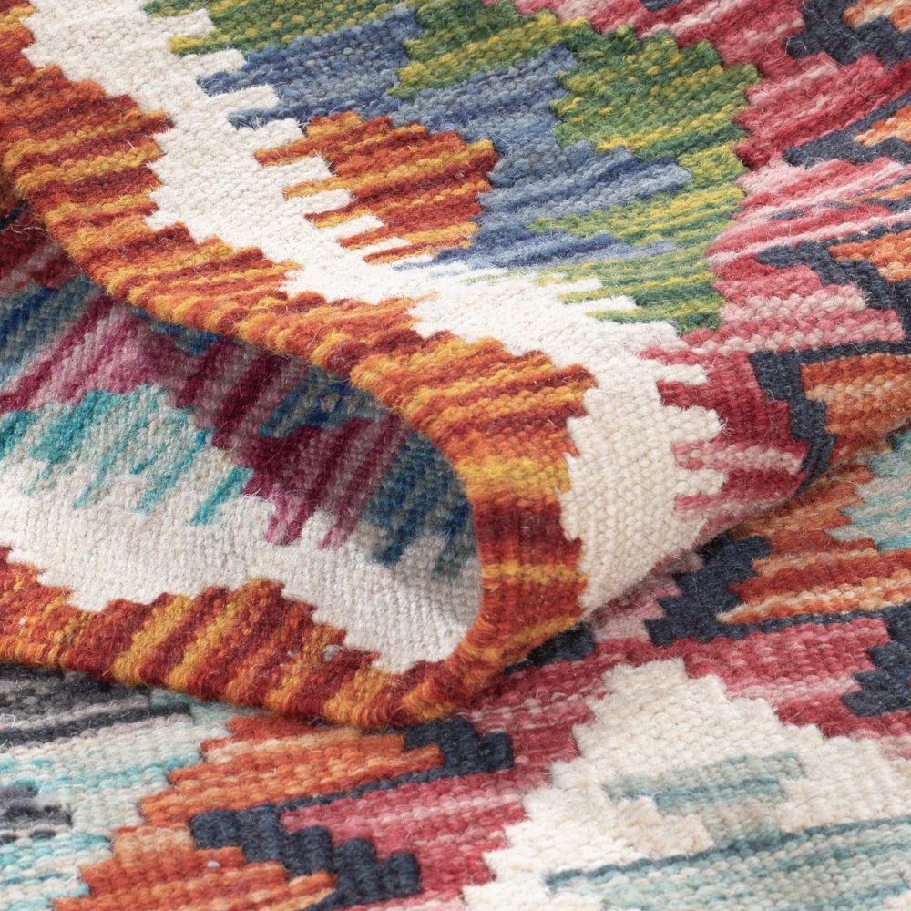 Corredor Tapete Kelim - Splash - 195 x 66 cm - multicolorido