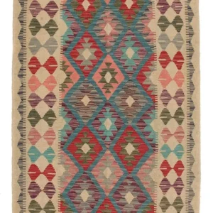 Corredor Tapete Kelim - Splash - 198 x 110 cm - multicolorido