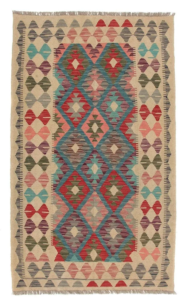 Corredor Tapete Kelim - Splash - 198 x 110 cm - multicolorido