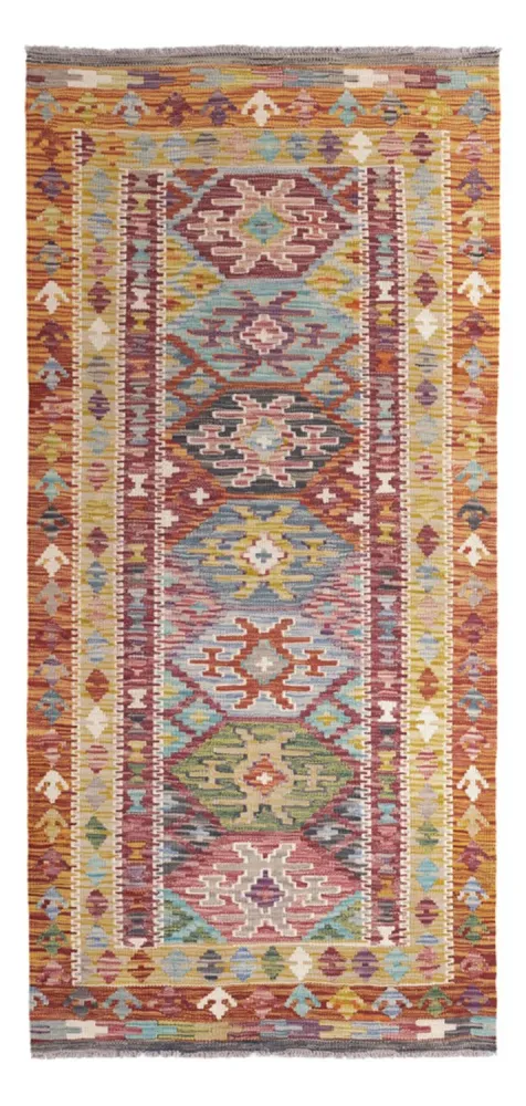 Corredor Tapete Kelim - Splash - 201 x 94 cm - multicolorido