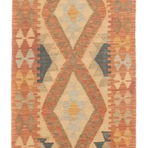 Corredor Tapete Kelim - Splash - 206 x 61 cm - ferrugem