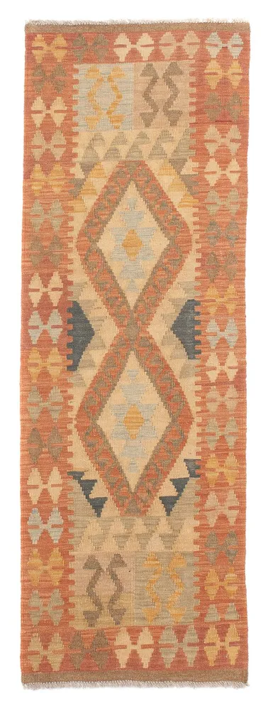 Corredor Tapete Kelim - Splash - 206 x 61 cm - ferrugem