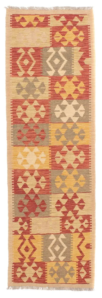 Corredor Tapete Kelim - Splash - 206 x 62 cm - multicolorido