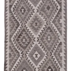 Corredor Tapete Kelim - Splash - 242 x 85 cm - cinzento escuro