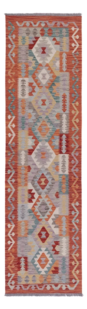 Corredor Tapete Kelim - Splash - 292 x 79 cm - multicolorido
