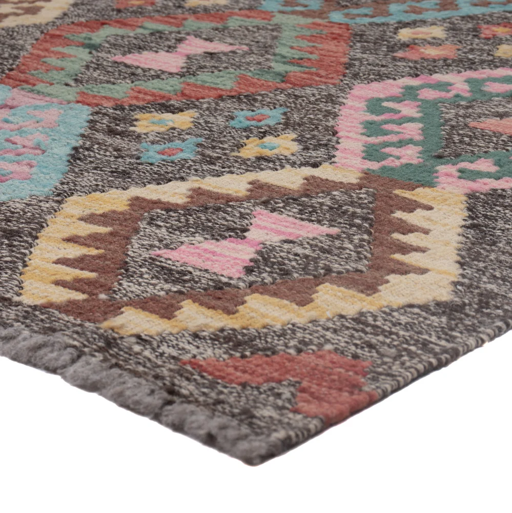 Corredor Tapete Kelim - Splash - 302 x 90 cm - multicolorido