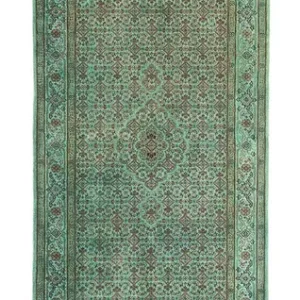 Corredor Tapete Oriental - Tabriz - 305 x 84 cm - verde