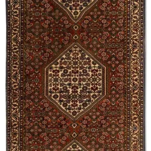 Corredor Tapete Persa - Bijar - 214 x 77 cm - castanho