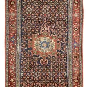 Corredor Tapete Persa - Bijar - 276 x 146 cm - vermelho escuro