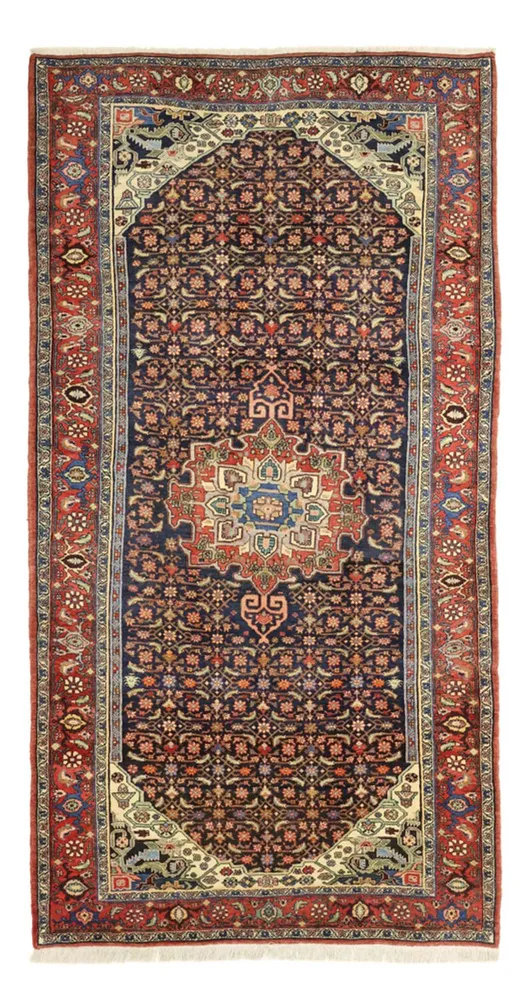 Corredor Tapete Persa - Bijar - 276 x 146 cm - vermelho escuro