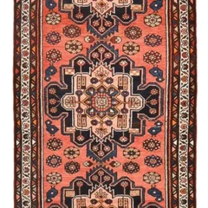Corredor Tapete Persa - Bijar - 316 x 105 cm - vermelho claro