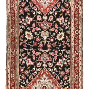 Corredor Tapete Persa - Ghom - Royal - 182 x 55 cm - azul escuro
