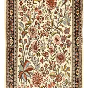 Corredor Tapete Persa - Ghom - Royal - 203 x 63 cm - bege claro