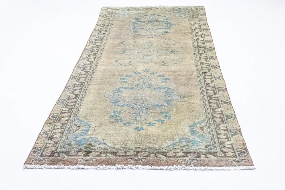 Corredor Tapete persa - Keshan - 305 x 120 cm - castanho