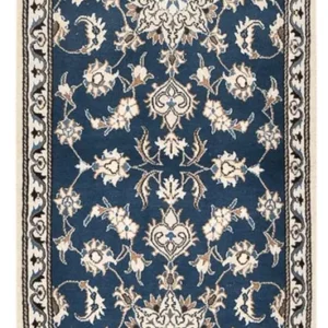 Corredor Tapete Persa - Nain - 195 x 77 cm - azul-mar