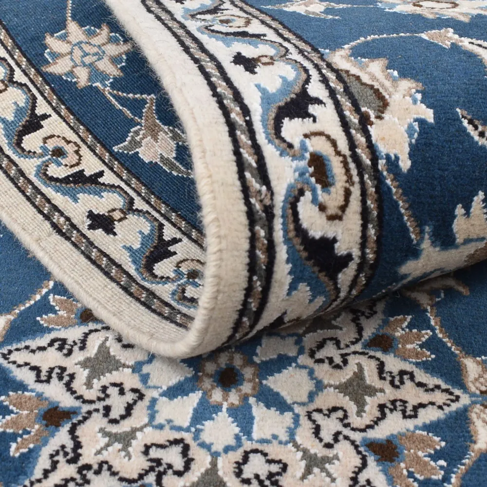 Corredor Tapete Persa - Nain - 195 x 77 cm - azul-mar