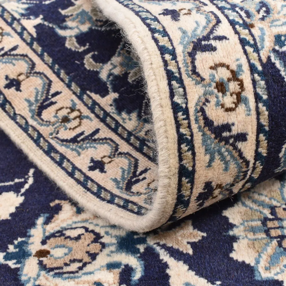 Corredor Tapete Persa - Nain - 241 x 79 cm - azul escuro