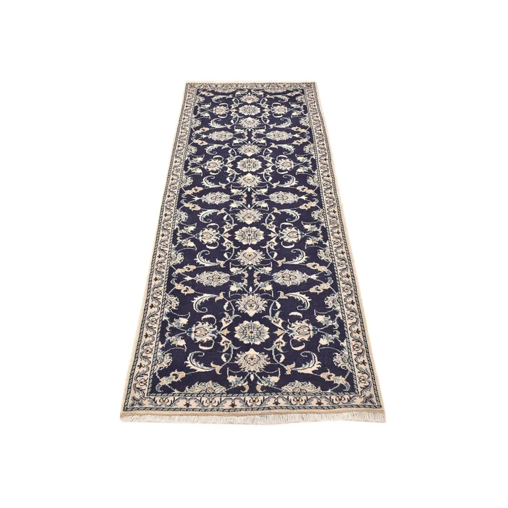Corredor Tapete Persa - Nain - 241 x 79 cm - azul escuro