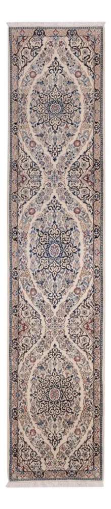 Corredor Tapete Persa - Nain - 293 x 60 cm - bege escuro