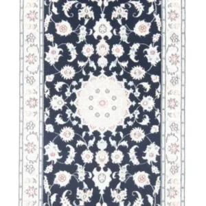 Corredor Tapete Persa - Nain - Royal - 200 x 80 cm - azul escuro