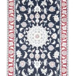 Corredor Tapete Persa - Nain - Royal - 200 x 80 cm - azul escuro