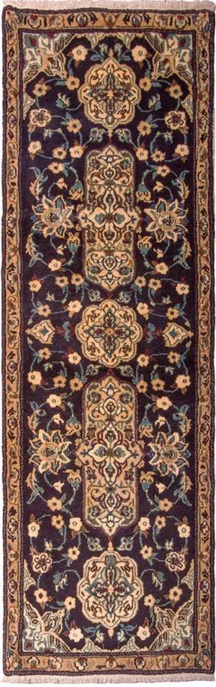 Corredor Tapete Persa - Nain - Royal - 202 x 59 cm - azul escuro