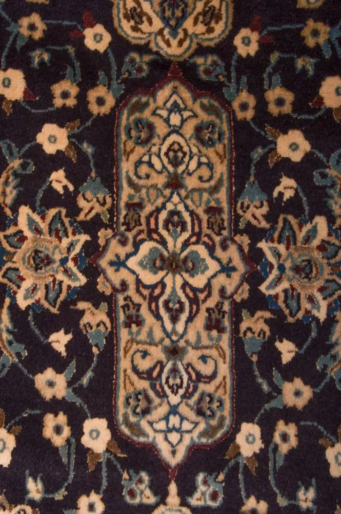 Corredor Tapete Persa - Nain - Royal - 202 x 59 cm - azul escuro