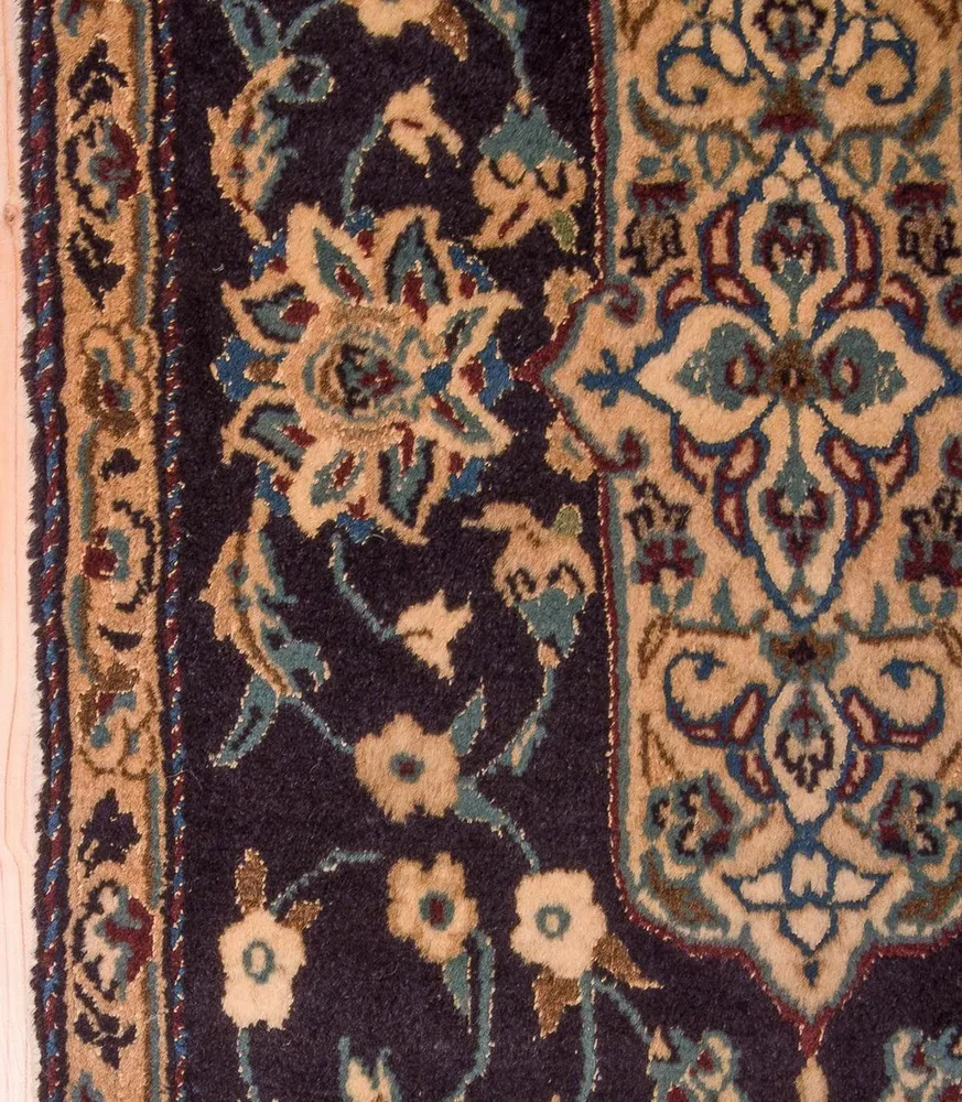 Corredor Tapete Persa - Nain - Royal - 202 x 59 cm - azul escuro