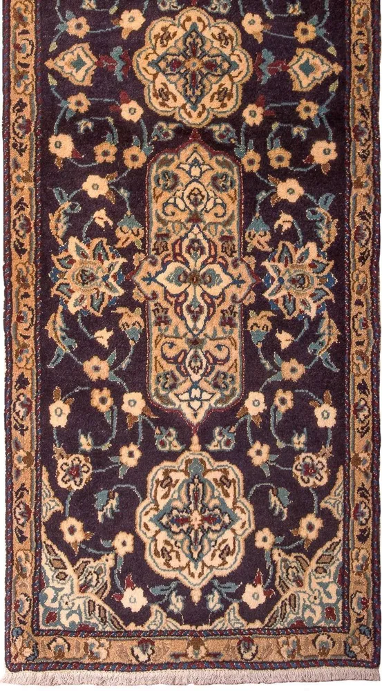 Corredor Tapete Persa - Nain - Royal - 202 x 59 cm - azul escuro