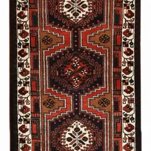Corredor Tapete Persa - Nomadic - 313 x 100 cm - vermelho escuro