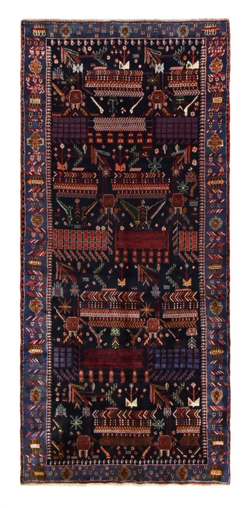 Corredor Tapete Persa - Nomadic - 382 x 168 cm - vermelho escuro