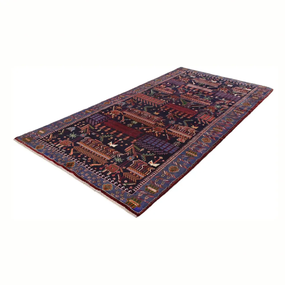 Corredor Tapete Persa - Nomadic - 382 x 168 cm - vermelho escuro