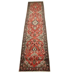 Corredor Tapete Persa - Nomadic - 384 x 83 cm - vermelho