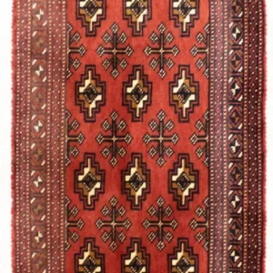 Corredor Tapete turquaman - 100 x 50 cm - vermelho