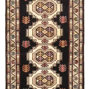Corredor Tapete turquaman - 187 x 63 cm - azul escuro