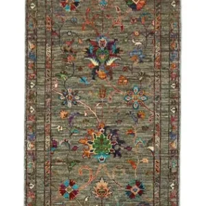 Corredor Tapete Ziegler - 315 x 82 cm - verde azeitona